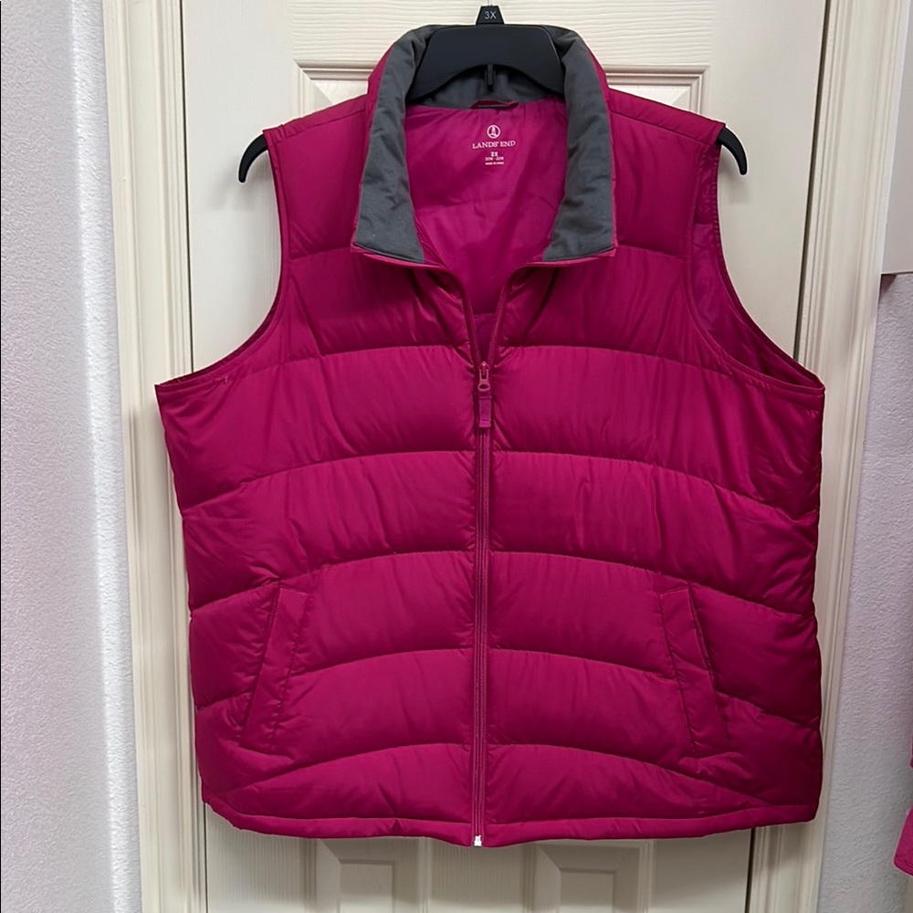 Lands' End Fuchsia Puffer Vest